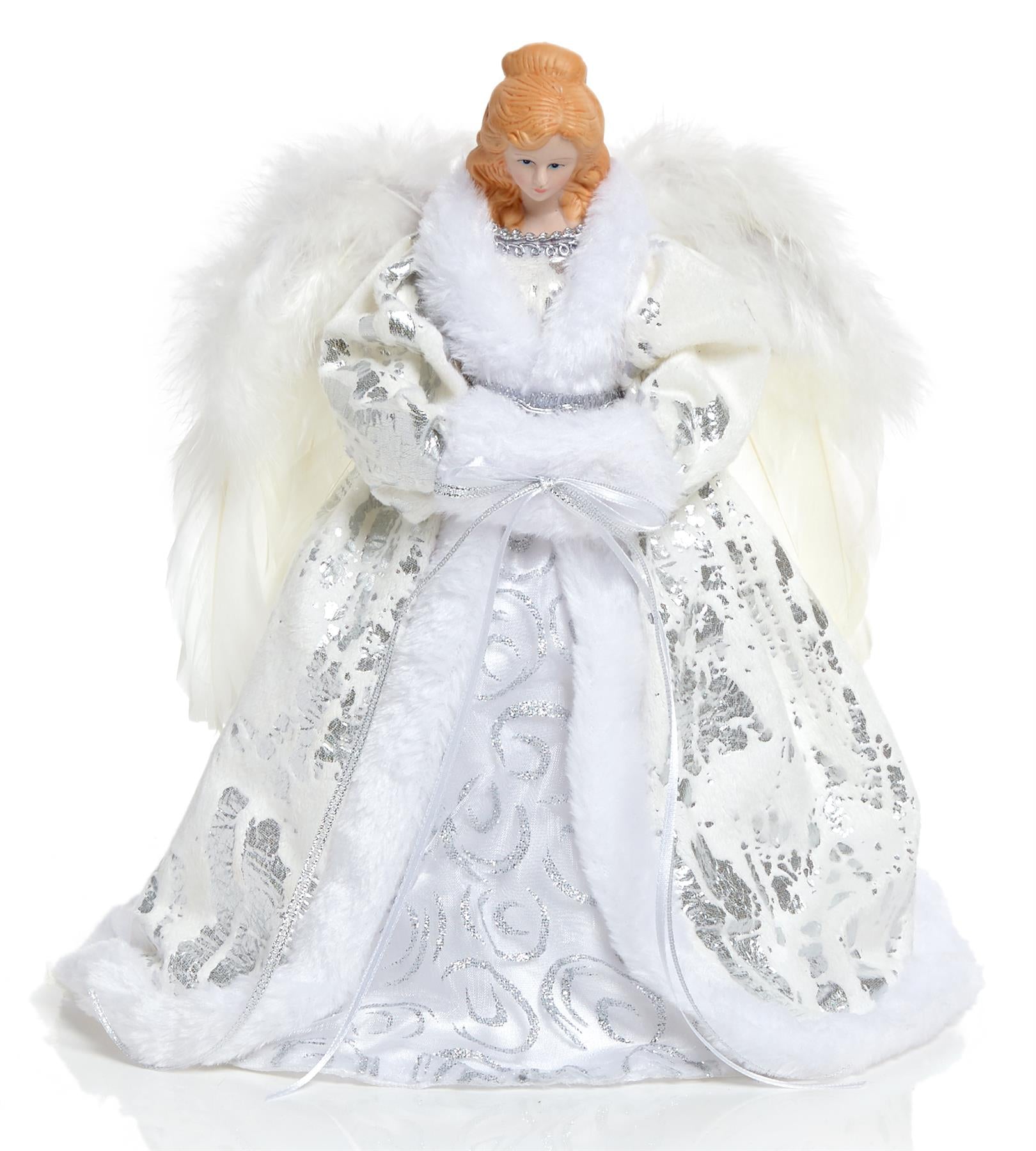 Silver White Angel Tree Topper