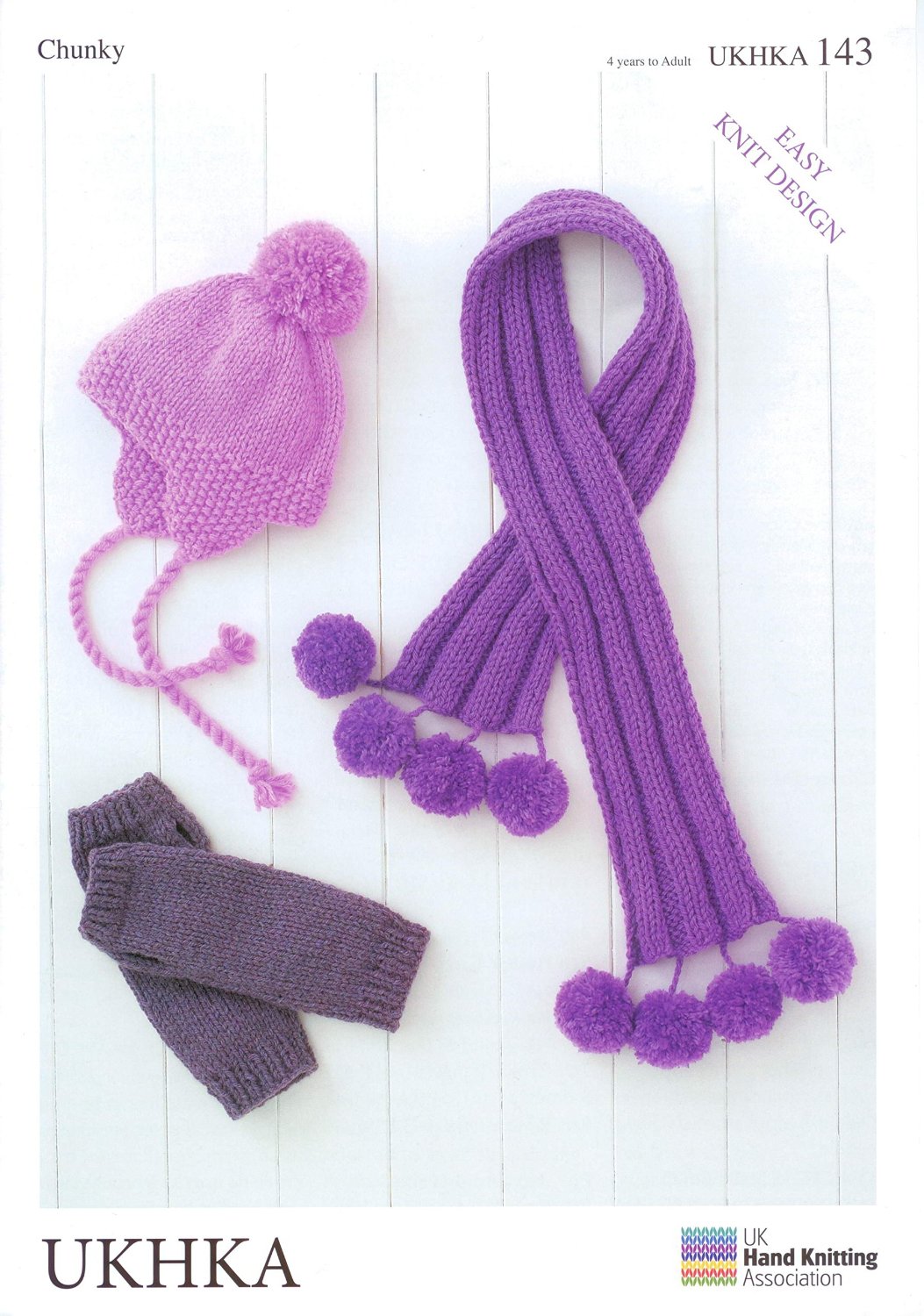 Children's & Adults Hats, Mittens & Scarves Knitting Pattern UKHKA143