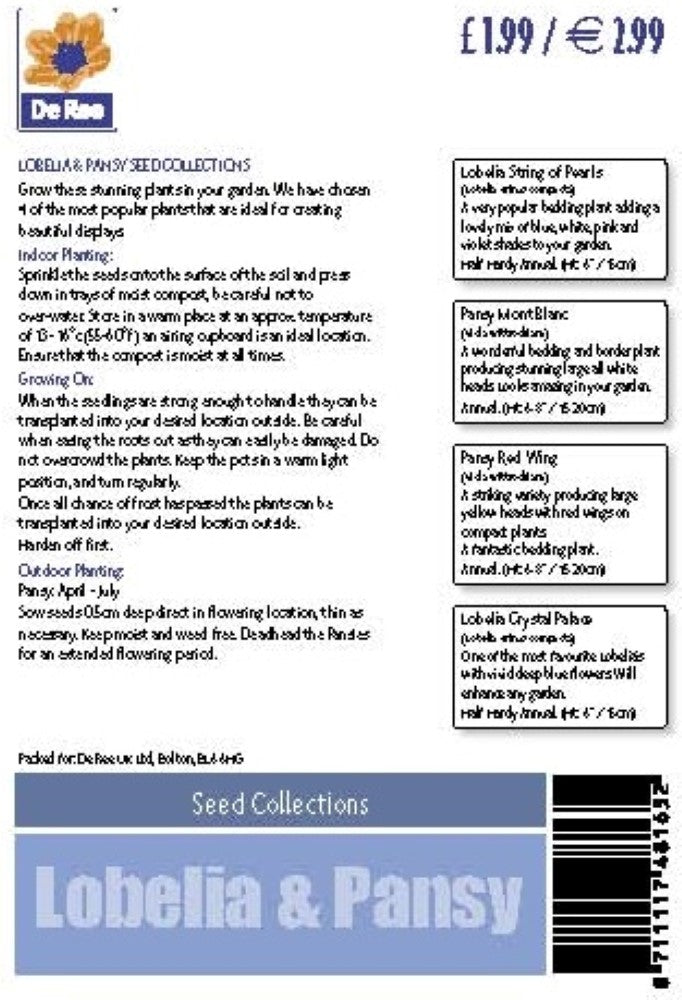 Lobelia & Pansy - Seed Collection
