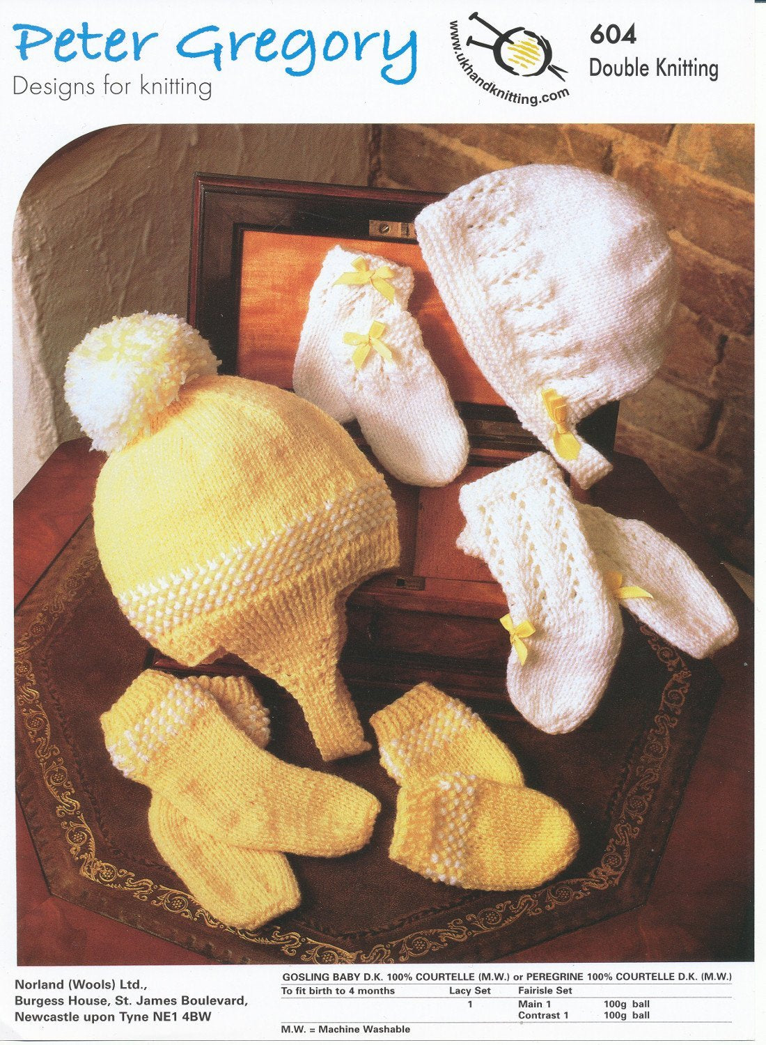Baby Hat, Mitts & Socks Pattern - 604