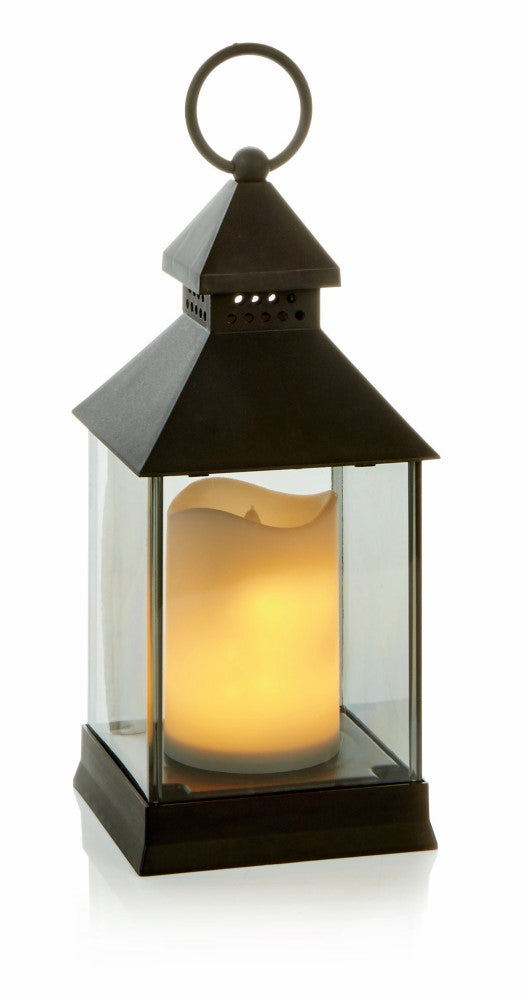 24cm Lantern with Flickering Candle
