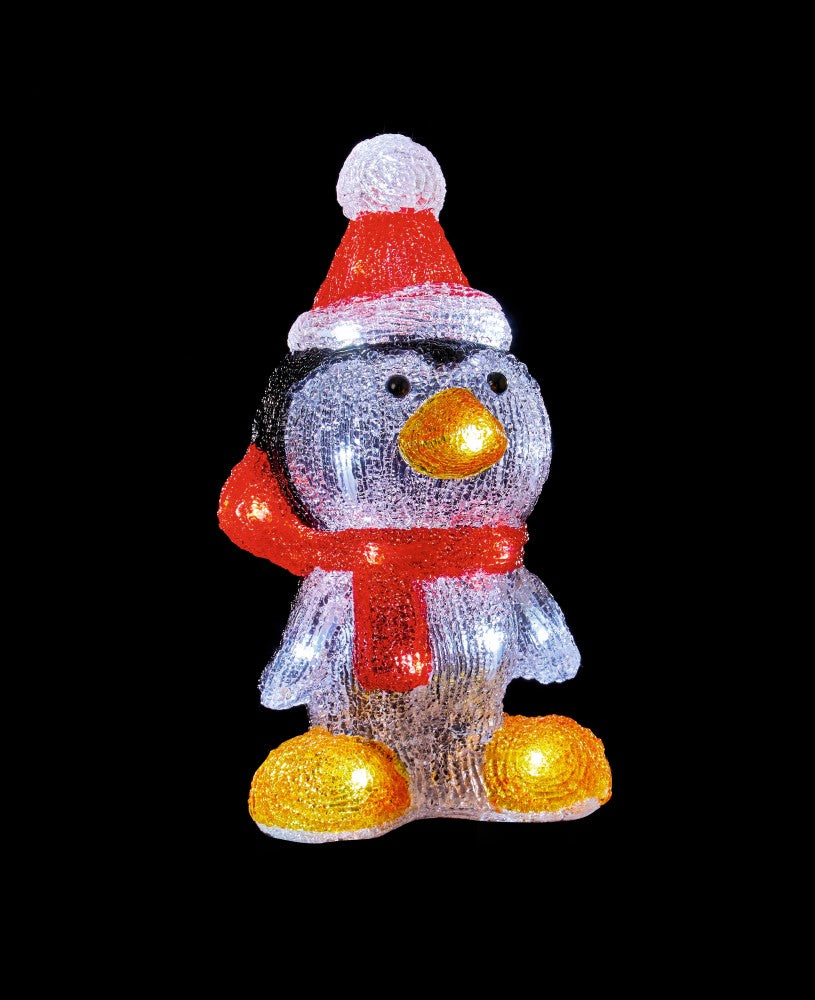 Light up 32cm Acrylic Penguin