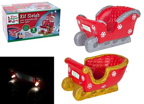 1 x Elf Sleigh with Headlights and Rear Lights