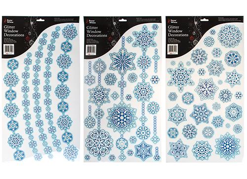 1 x Jumbo Glitter Snowflake Window Cling