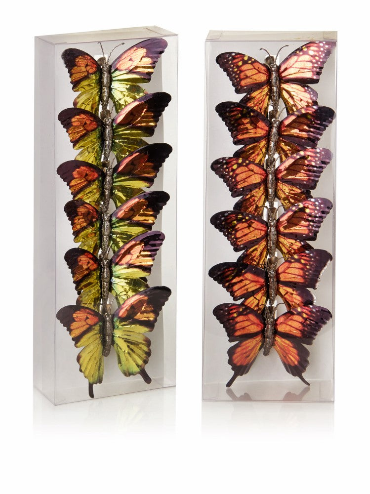 1 x Pack of Butterfly Clips - Gold/Orange