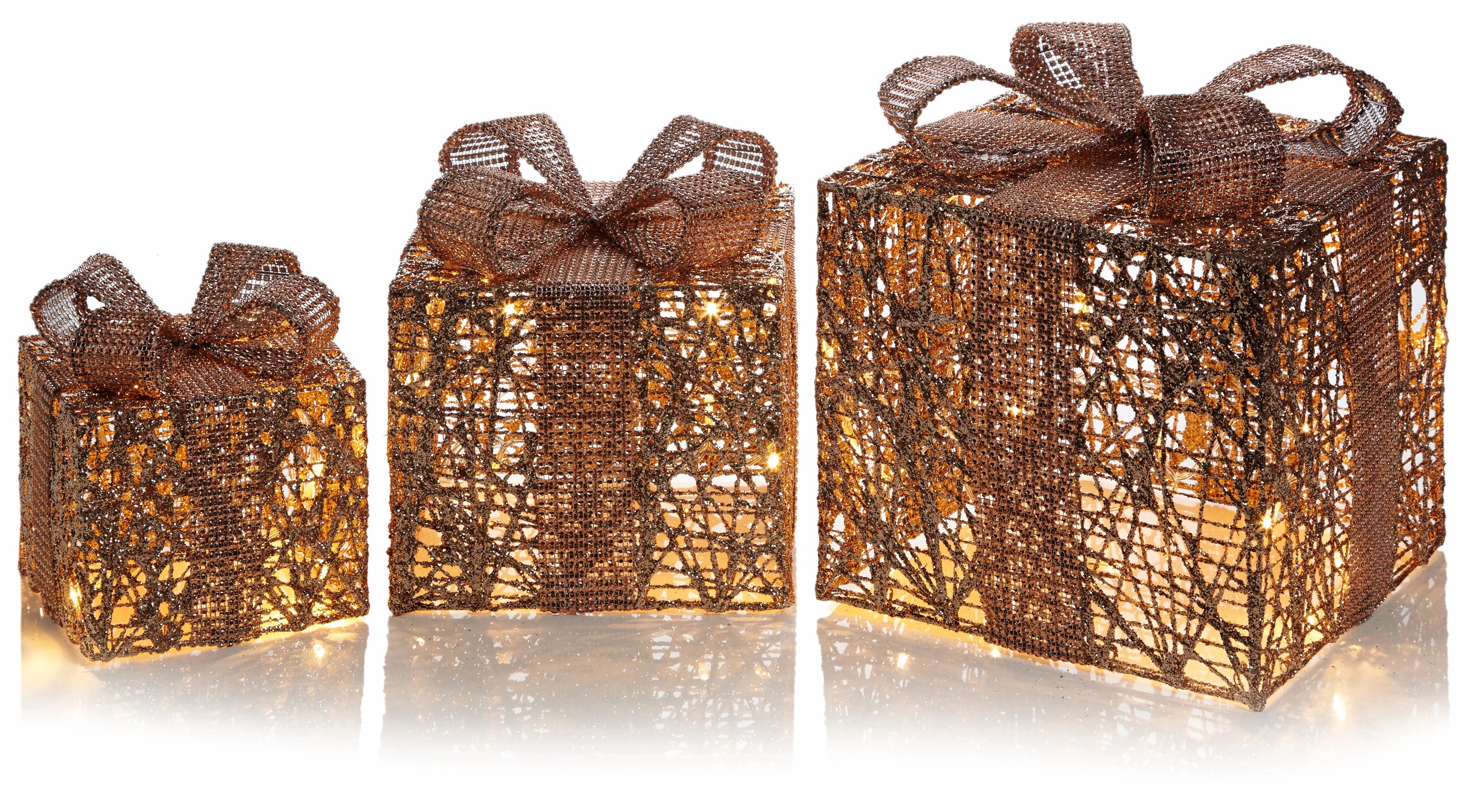 3pc Rose Gold Decorative Parcels