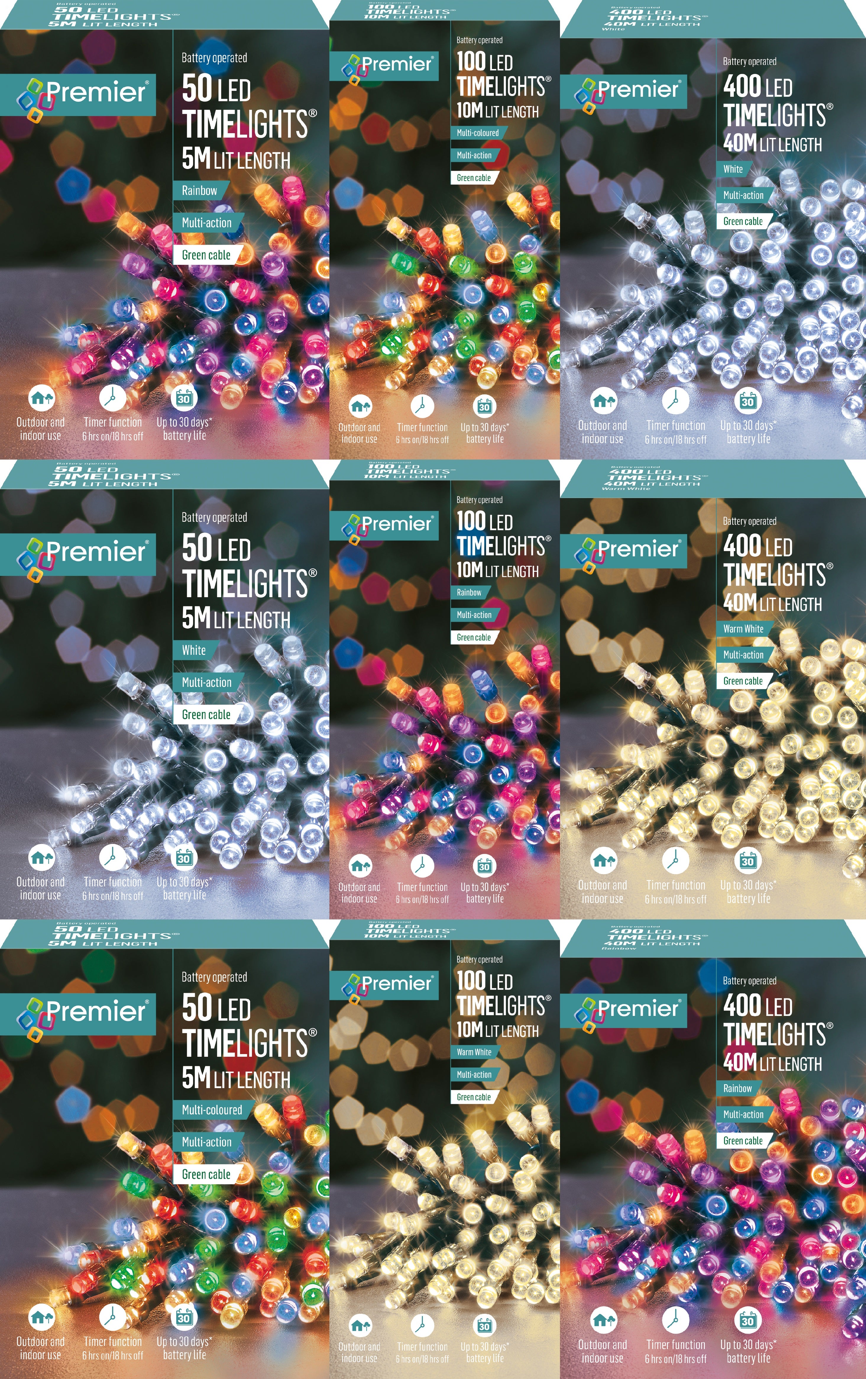 Battery Operated Lights - Various Sizes & Colours