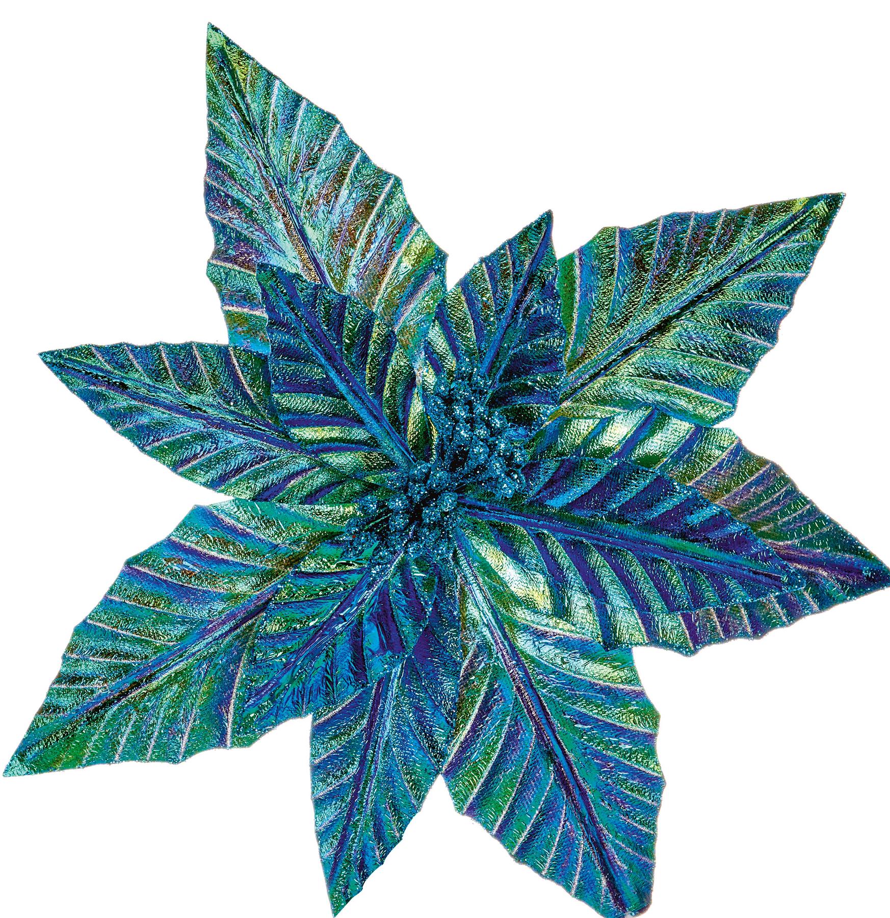 Peacock Poinsettia Clip On