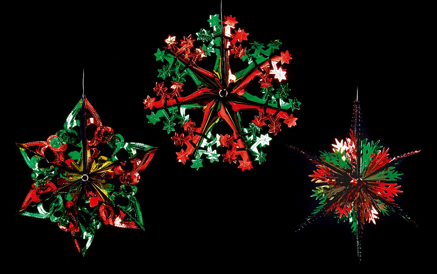 1 x 40cm GREEN & RED Christmas FOIL STARBURST Festive Star, 1 Selected at random!