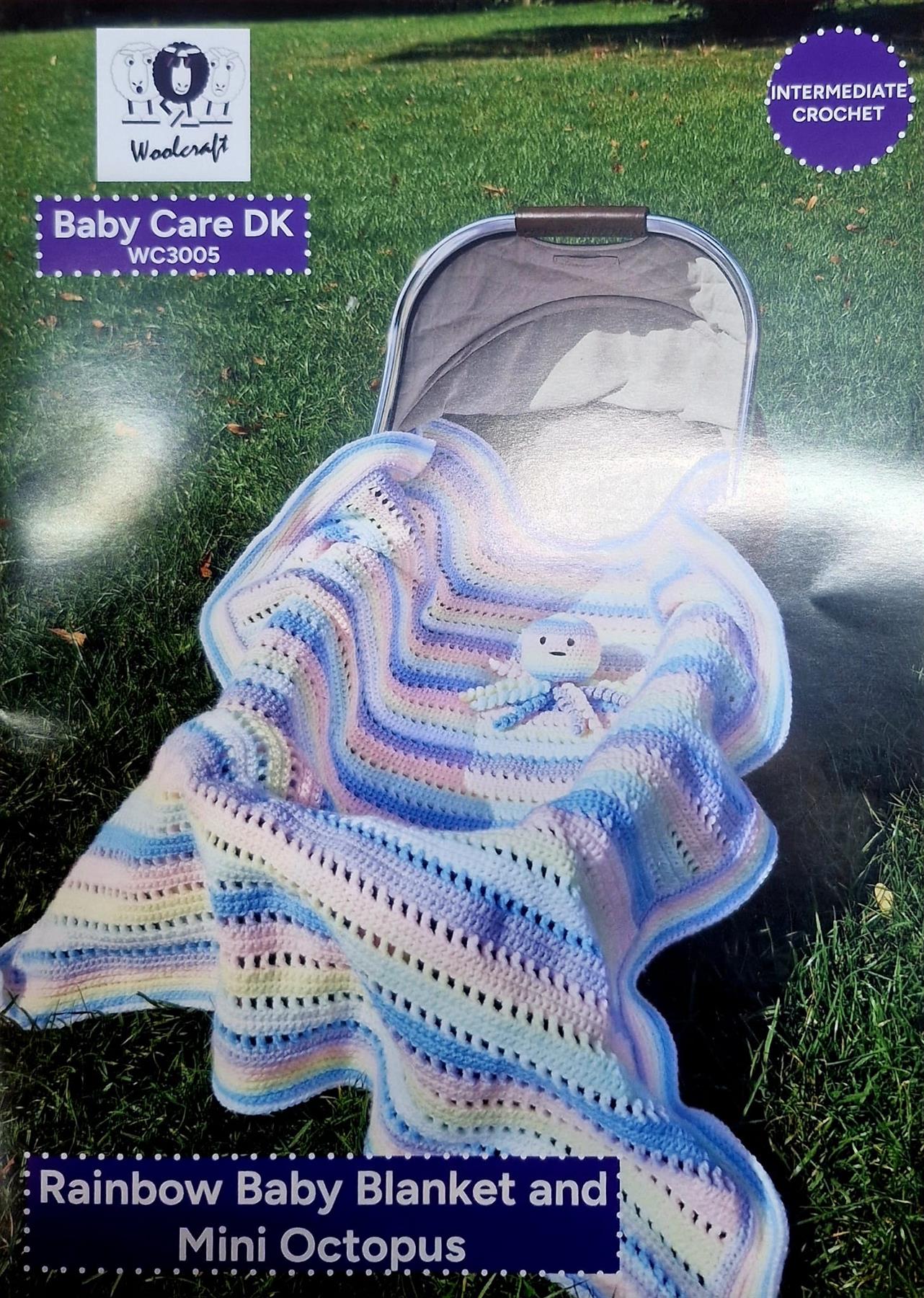 WC3005 Crochet Pattern - Rainbow Baby Blanket