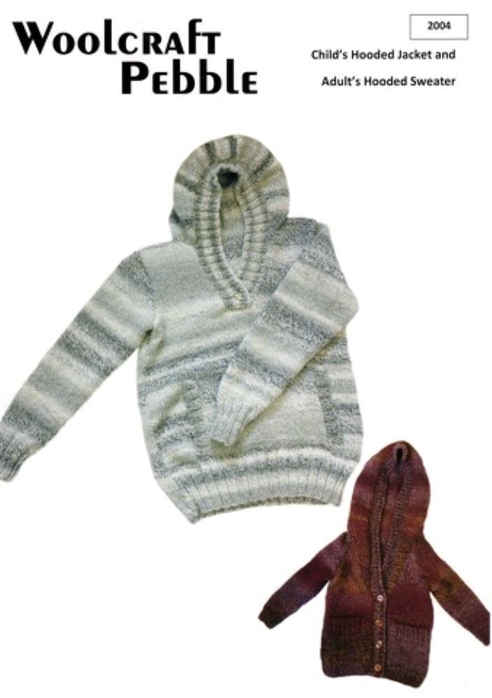 Knitting PATTERN for Children's HOODED JACKET & Adult's HOODED SWEATER