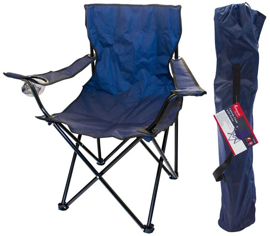 Folding Chair with Arms - Blue