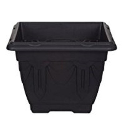 38cm Venetian Square Plantpot - Black