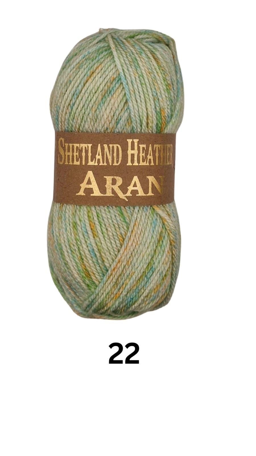 Shetland Heather Aran Spring Green