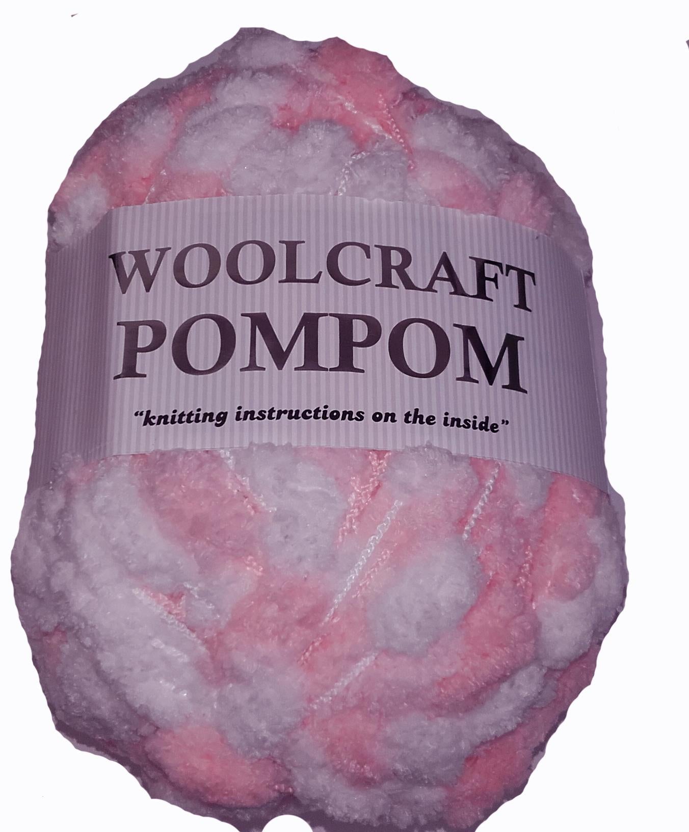 Pom Pom Yarn Pink White