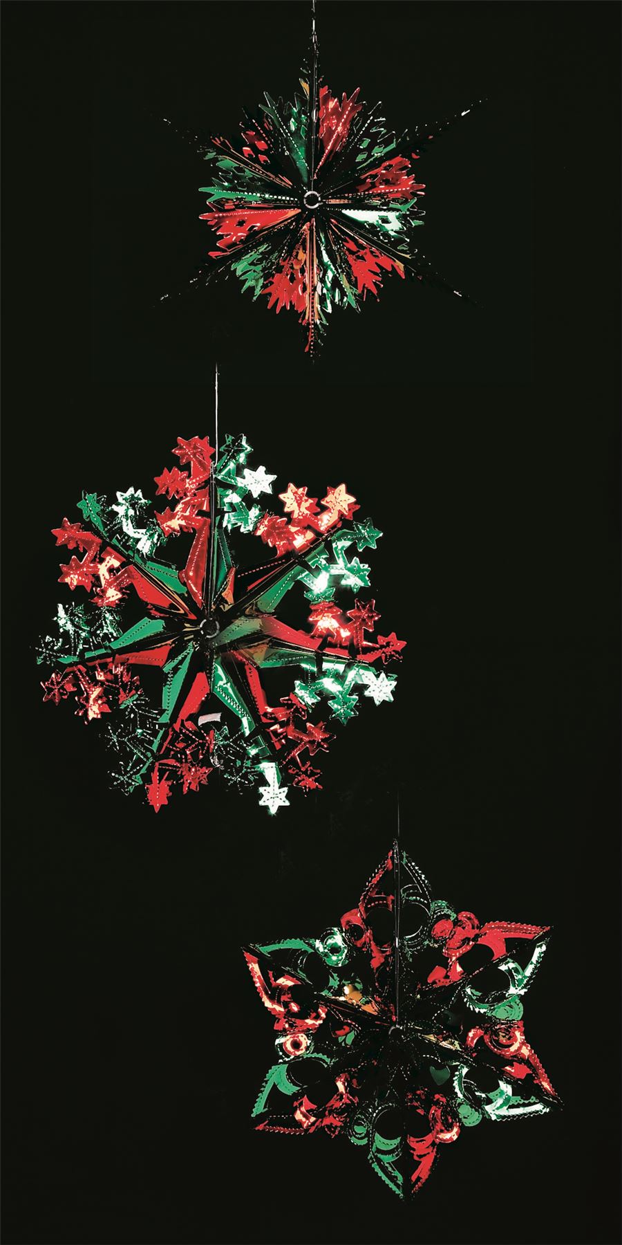1 x 40cm GREEN & RED Christmas FOIL STARBURST Festive Star, 1 Selected at random!