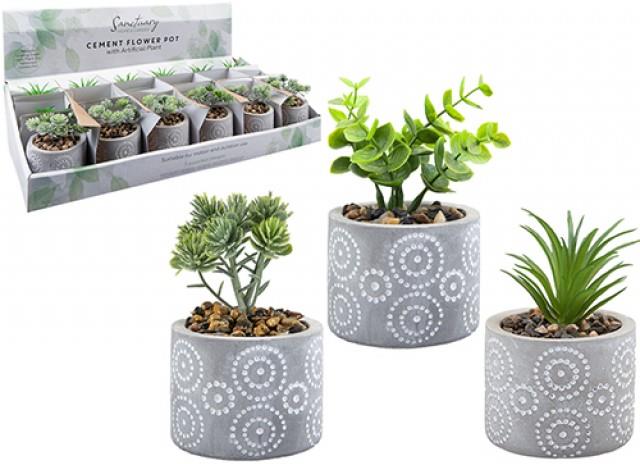Cement Flower Pot Circle Succulent