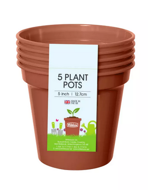 Pack of 5 Plant Pots 12.7cm