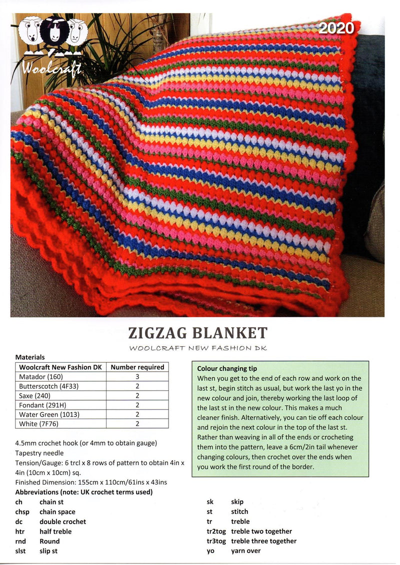 Zig Zag Blanket Knitting Pattern