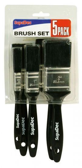 DIY SupaDec 5 Pack of PAINT BRUSHES, Assorted Sizes