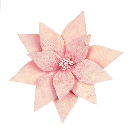 30cm Soft Pink Fluffy Flower Clip On