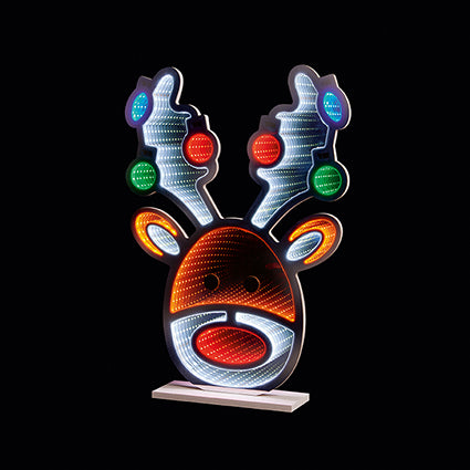 60cm Infinity Mirror Reindeer