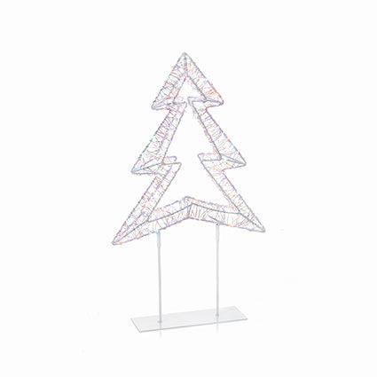 45cm Lit White Table Top Tree 500 Rainbow LED