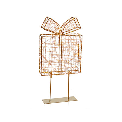 45cm Lit Rose Gold Table Top Parcel 500 Warm White LED
