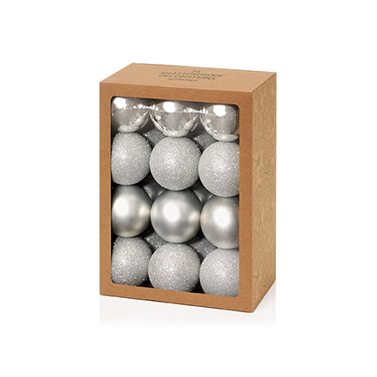 24 Silver Baubles