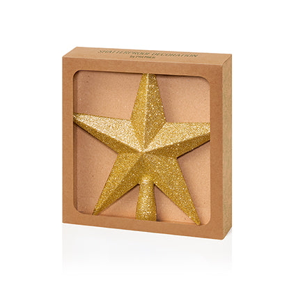 20cm Champagne Gold Tree Top Star Glitter Finish