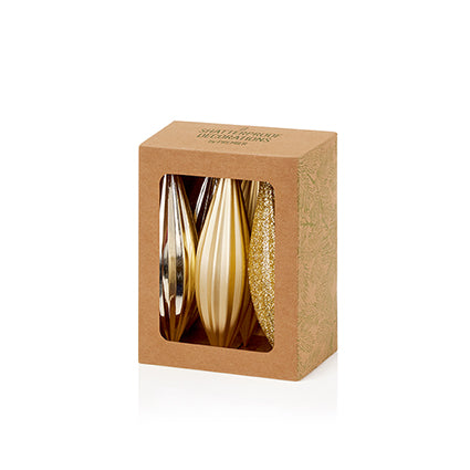 11cm 6pc Champagne Gold Shatterproof Drop