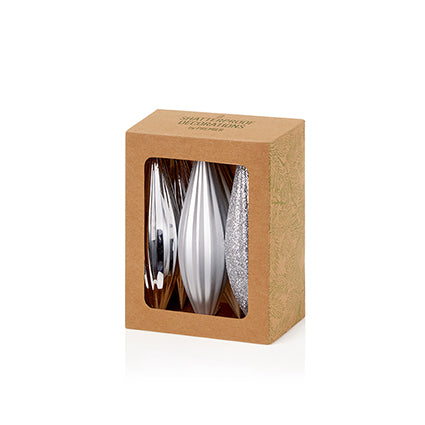 11cm 6pc Silver Shatterproof  Drop