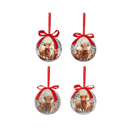 1 x 75mm Highland Cow Bauble