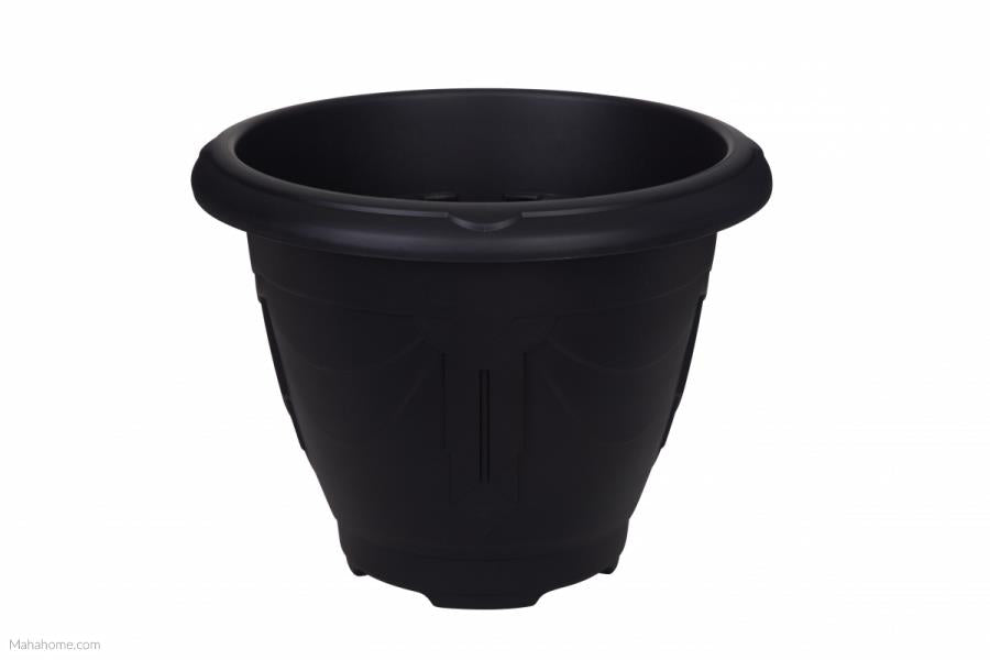 33cm Venetian Round Plantpot - Black