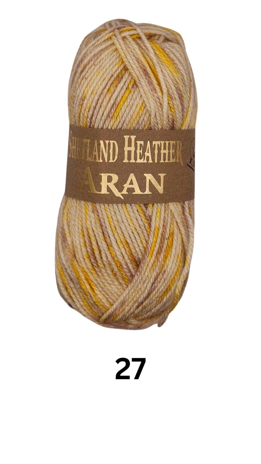 Shetland Heather Aran Buttermilk Yellow