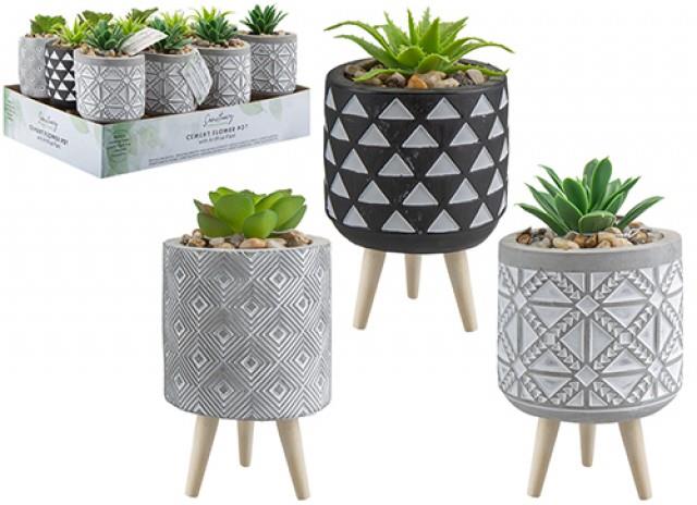 Cement FLower Pot with legs
