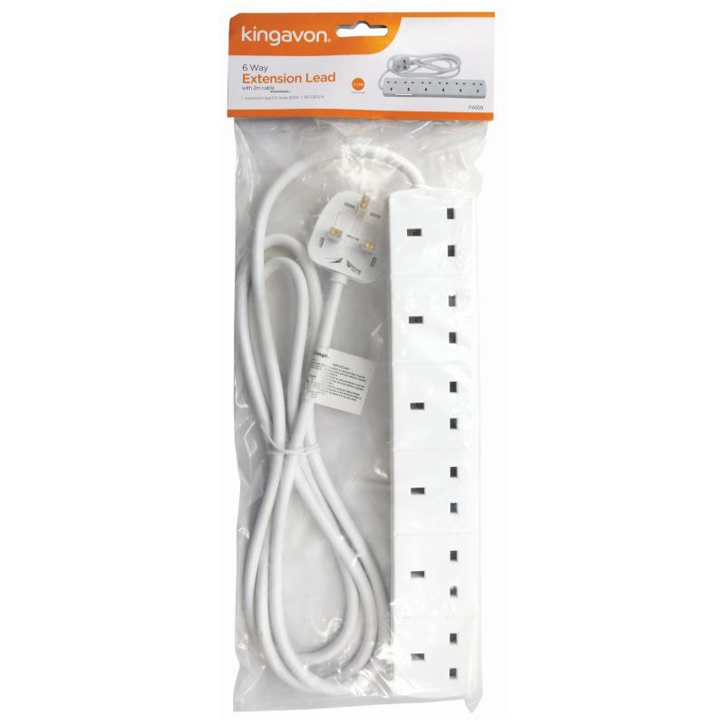 6 Way Extension Lead with 2m Cable