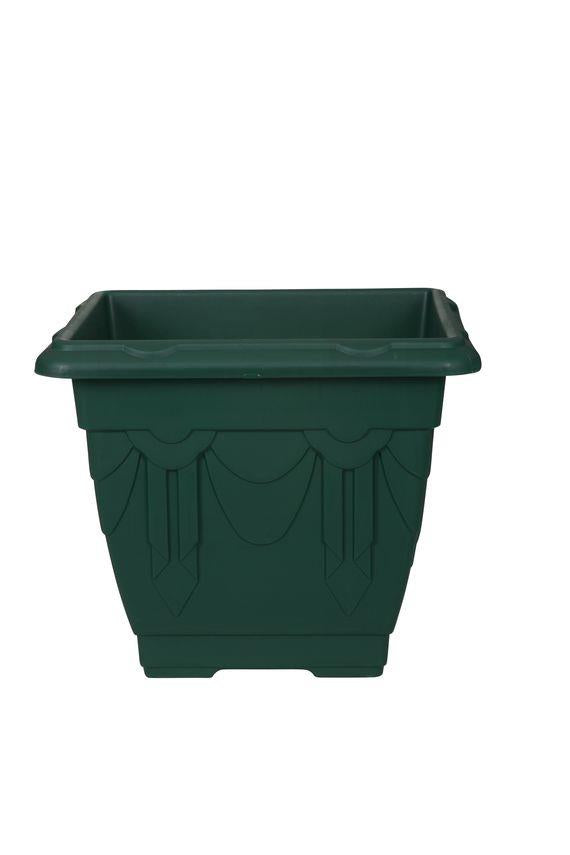 30cm Venetian Square Plant Pot - Green