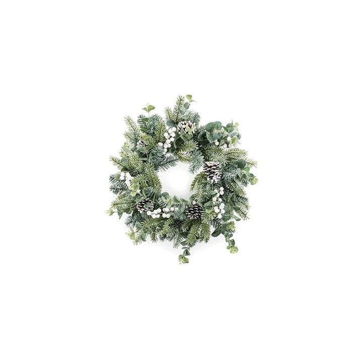 50cm Eucalyptus Wreath with White Berries