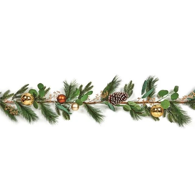 1.8m Copper Bauble & Pinecone Garland