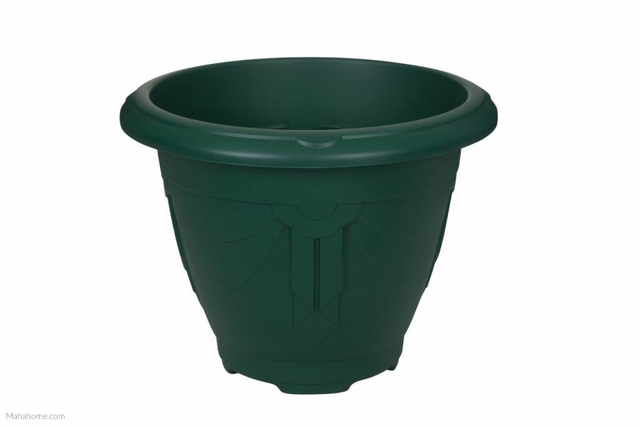 33cm Venetian Round Plantpot - Green