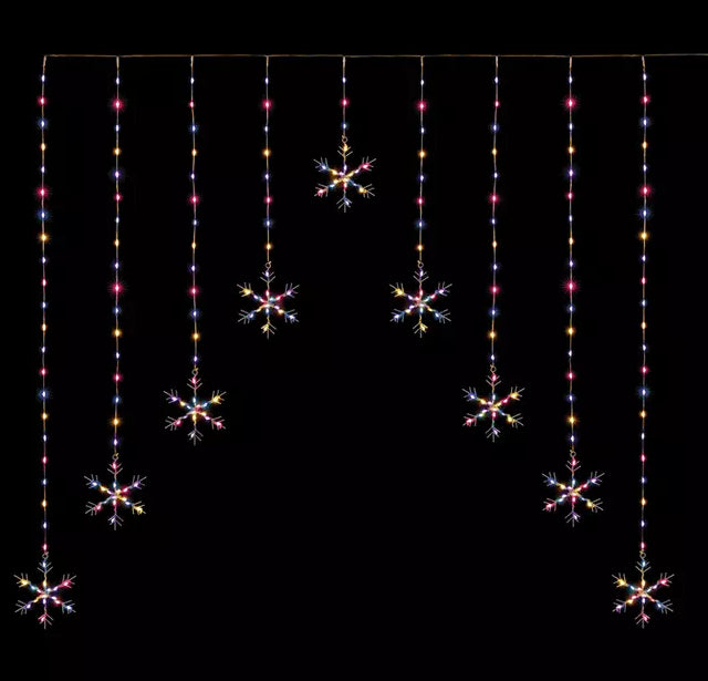 1.2m Snowflake V Curtain Rainbow
