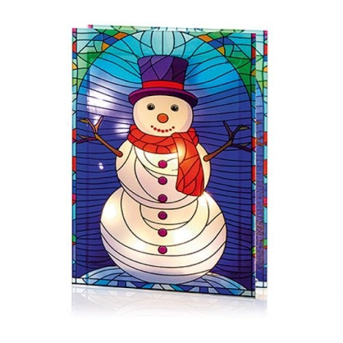 Snowman Stained Glass PIcture