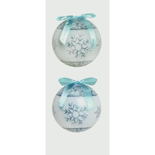 1 x 75mm Silver Snowflake Bauble