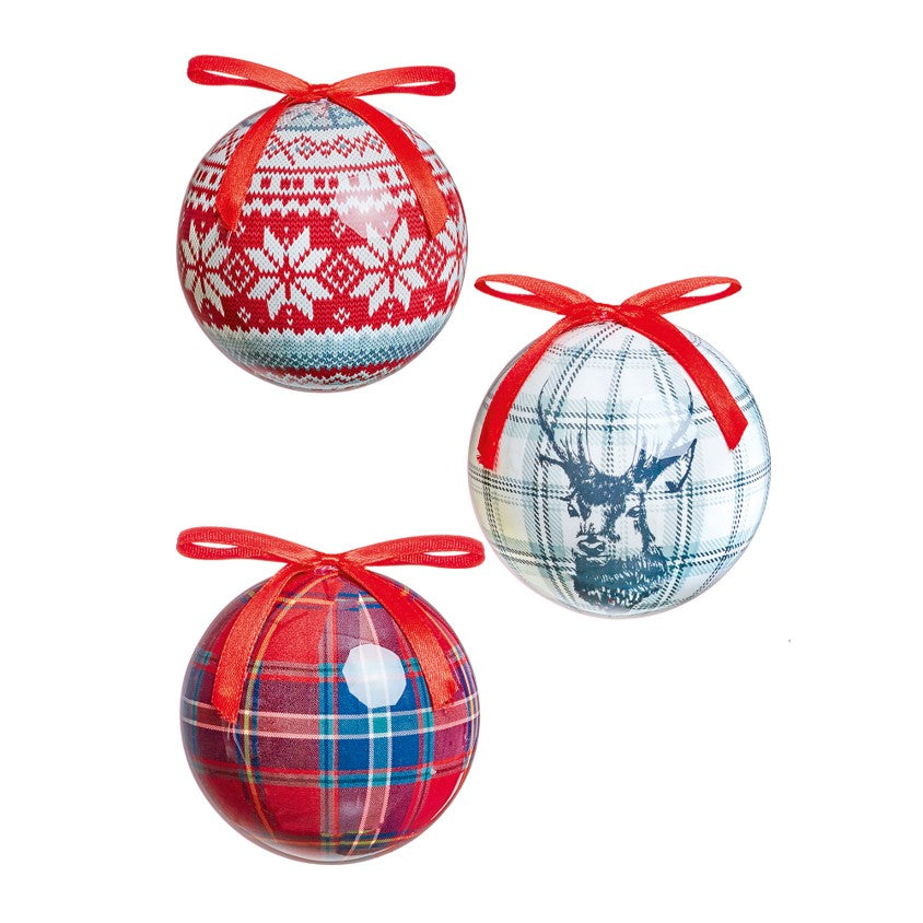 1 x 75mm Deer/ Tartan Bauble