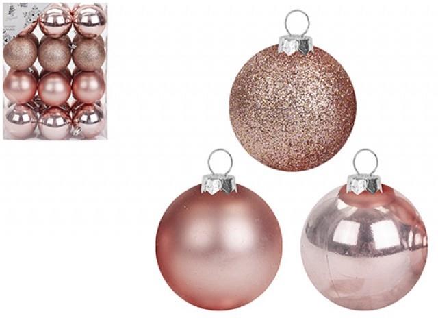 24 pc Rose Gold Baubles