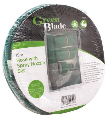 15m Hose with Spray Nozzle Set