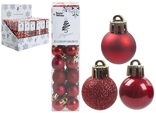 Set of 32 Red Baubles
