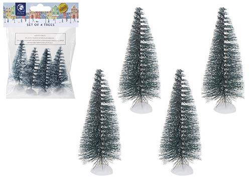 4 Miniature Christmas Trees