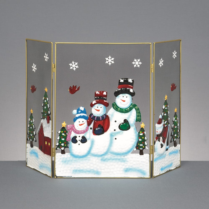 50cm Snowman Family Christmas Fireguard